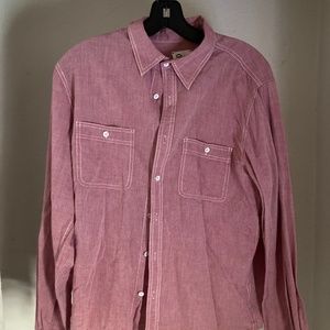 Red/Salmon Colored Long Sleeve Button Down